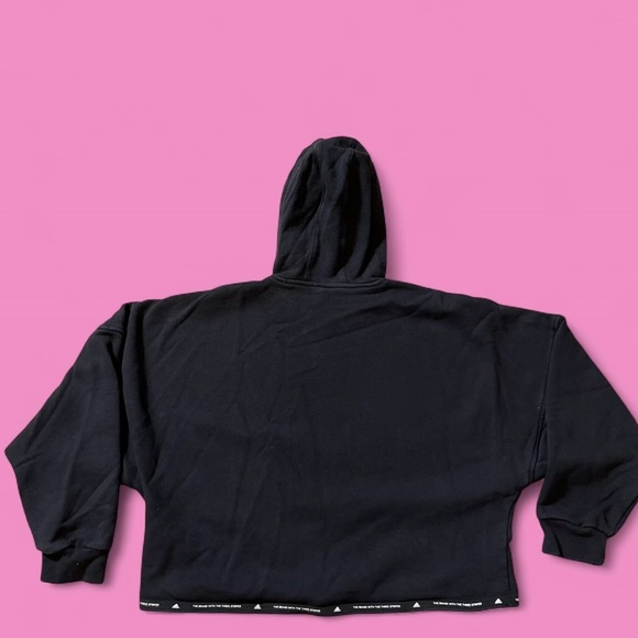 Adidas Oversized Cropped Black Hoodie - Picture 2 of 6